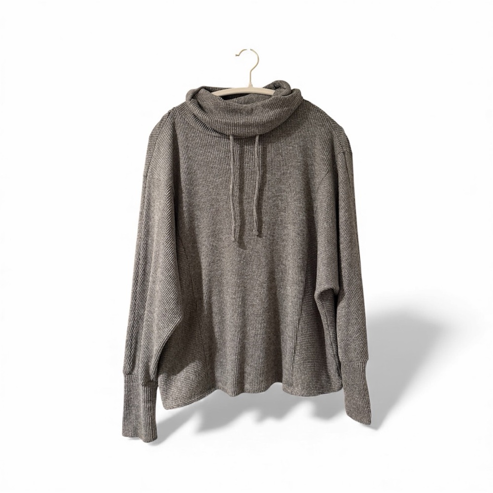 Simply Vera Vera Wang Ribbed Gray Sweater